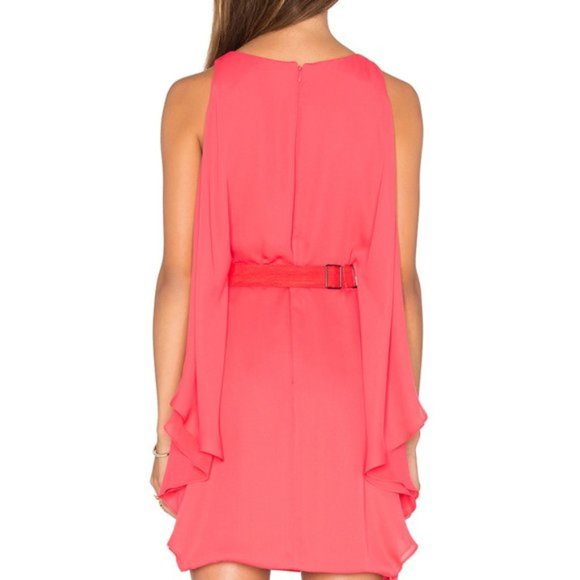 Halston Heritage Coral Cocktail Dress - Picture 3 of 9